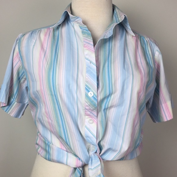 Vintage Pastel Striped Top - Picture 2 of 8